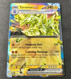 Pokemon Obsidian Flames Tyranitar EX Ultra Rare Card 066/197 NM - Image 1
