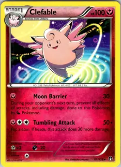 Pokemon TCG Clefable XY BREAKpoint 82/122 Regular Non-Holo Rare Card NM - Image 1