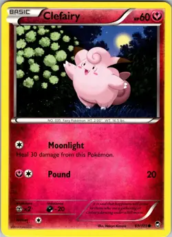 Pokemon TCG Clefairy XY Furious Fists 69/111 Regular Common Card NM - Image 1