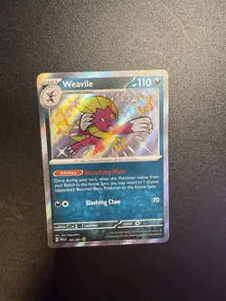 Pokemon TCG Weavile Scarlet & Violet Paldean Fates Holo Shiny Rare Card 183/091 - Image 1