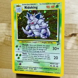 Vintage 2000 Nidoking 11/130 Base 2 Holo Rare SWIRL LP English Pokemon WOTC Card - Image 1