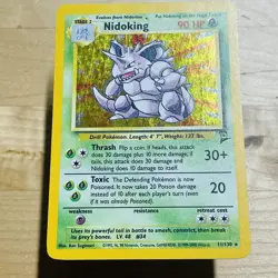 Vintage 2000 Nidoking 11/130 Base 2 Holo Rare SWIRL LP English Pokemon WOTC Card - Image 5