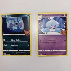Zubat and Hattrem Error Crimp Cards Trick Or Trade 2022 - Image 1