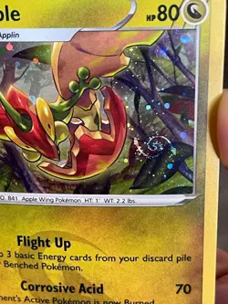 POKEMON FLAPPLE SWSH189 PROMO BLACK STAR COSMOS HOLO WITH SWIRL NM CARD - Image 1