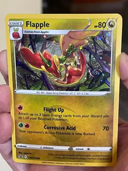 POKEMON FLAPPLE SWSH189 PROMO BLACK STAR COSMOS HOLO WITH SWIRL NM CARD - Image 2