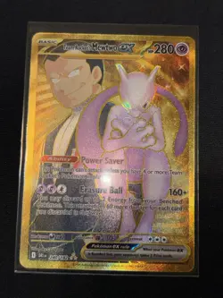 Pokemon TCG Mewtwo EX Team Rockets Gold Rare Card 240/182 Destined Rivals - Image 1