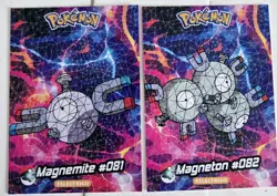 2025 POKEMON STAINED GLASS Crystal Card Magnemite Magneton - Image 1