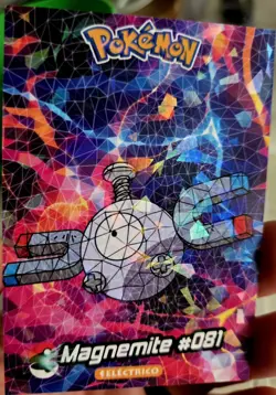 2025 POKEMON STAINED GLASS Crystal Card Magnemite Magneton - Image 2