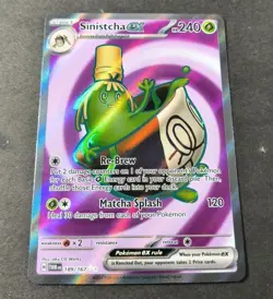 Pokemon Twilight Masquerade Sinistcha EX Full Art Card 188/167 NM - Image 1