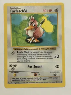 Pokemon TCG Farfetch'd Base Set, Shadowless Uncommon Card 27/102 - Image 1