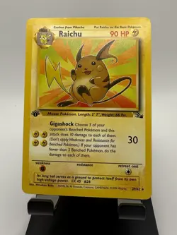 Raichu 1st Edition - 29/62 -Non Holo Fossil Pokemon Card LP - Image 1