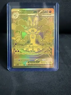 Pokemon TCG Mega Lucario EX 188/132 Mega Hyper Rare Gold Card - Image 1