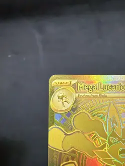 Pokemon TCG Mega Lucario EX 188/132 Mega Hyper Rare Gold Card - Image 4