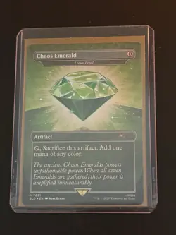 MTG Sonic Secret Lair - Chaos Emerald/Lotus Petal (Green Foil) - Image 1