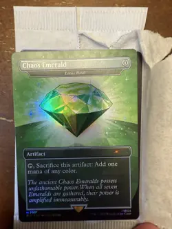 MTG Sonic Secret Lair - Chaos Emerald/Lotus Petal (Green Foil) - Image 2