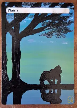 Hand Painted MTG Alter Land Plains - Image 1