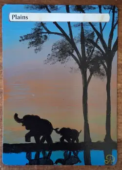 Hand Painted MTG Alter Land Plains - Image 1