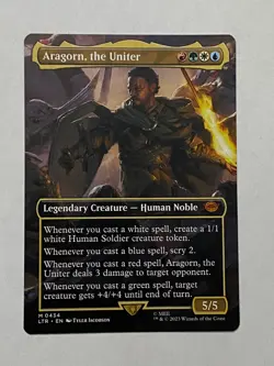 MTG Aragorn, the Uniter 0434 *BORDERLESS* - Lord of the Rings #434 NM - Image 1