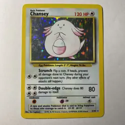 Chansey 3/102 Holo 1999 WOTC Pokemon TCG Base Set Unlimited Rare Card MP QC1 - Image 1