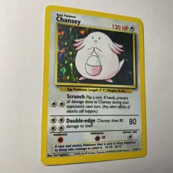 Chansey 3/102 Holo 1999 WOTC Pokemon TCG Base Set Unlimited Rare Card MP QC1 - Image 2