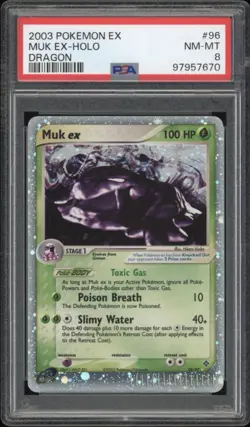 2003 Pokemon EX Dragon Muk EX Holo 96/97 PSA 8 NM-MT - Image 1
