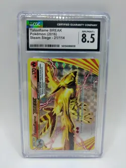 Pokemon Talonflame Break 21/114 Steam Siege 2016 Graded 8.5 CGC NM/Mint - Image 2