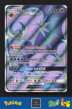 2017 Pokemon SM Sun & Moon Base Set 141/149 Lunala GX - Image 1