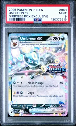 2025 POKEMON PRE EN-PRISMATIC EVOLUTIONS SURPRISE BOX EXCLUSIVE UMBREON EX PSA 9 - Image 1