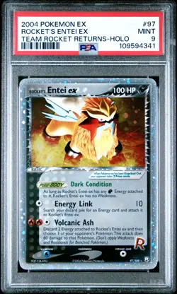 2004 POKEMON EX TEAM ROCKET RETURNS #97 ROCKET'S ENTEI EX-HOLO PSA 9 - Image 1