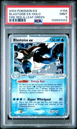 2004 POKEMON EX FIRE RED & LEAF GREEN #104 BLASTOISE EX-HOLO PSA 9 - Image 1