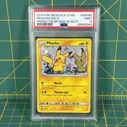 *HD SWIRL* 2019 POKEMON SM BLACK STAR PROMO #SM162 PIKACHU HOLO PSA 9 44 - Image 1