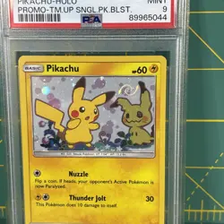 *HD SWIRL* 2019 POKEMON SM BLACK STAR PROMO #SM162 PIKACHU HOLO PSA 9 44 - Image 3