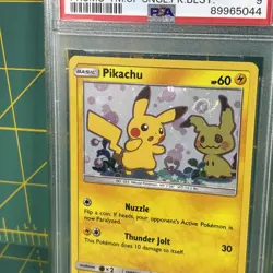 *HD SWIRL* 2019 POKEMON SM BLACK STAR PROMO #SM162 PIKACHU HOLO PSA 9 44 - Image 5