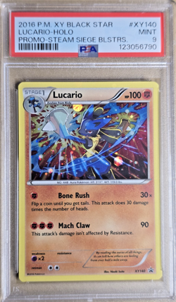 PSA 9 Mint 2016 Pokemon ~ Lucario ~ XY Black Star Promo # XY140 - Image 1