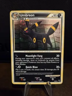 Pokemon TCG Umbreon 10/90 Holo Rare HGSS Undaunted 🌟HOLO SWIRL🌟 2010 - Image 1