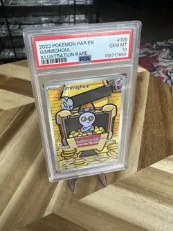 2023 Pokemon Paradox Rift Gimmighoul Illustration Rare 198/182 PSA 10 - Image 1