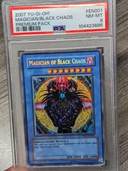PSA 8 - MINT Yu-Gi-Oh Magician of Black Chaos PP01-EN001 Premium PACK 2007 - Image 1