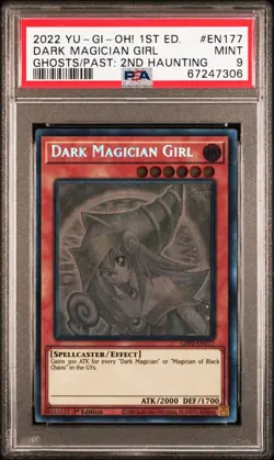 2022 YU-GI-OH! THE 2ND HAUNTING 1ST EDITION #EN177 DARK MAGICIAN GIRL PSA 9 - Image 1