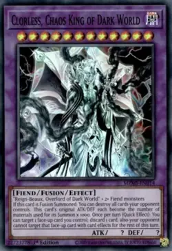 Yugioh! LP Clorless, Chaos King of Dark World - MZMI-EN014 - Super Rare - 1st Ed - Image 1