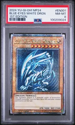 2024 YU-GI-OH! MP24-25TH ANV TIN: DUELING MIRRORS BLUE-EYES WHITE DRAGON PSA 8 - Image 1