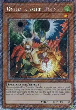 Yugioh! Droll & Lock Bird - RA02-EN006 - Platinum Secret Rare - 1st Edition Near - Image 1