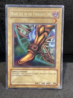Yu-Gi-Oh! Exodia LOB-120 Right Leg Of The Forbidden One. Condition Is LP - Image 1