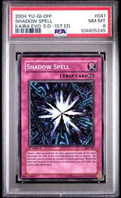 2004 YU-GI-OH! KAIBA EVOLUTION STARTER DECK 1ST ED #041 SHADOW SPELL PSA 8 - Image 1