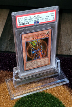ULTRA-RARE 2004 Yu-Gi-Oh IOC-025 Black Luster Soldier EOTB 1st Edition PSA 8NM-M - Image 1