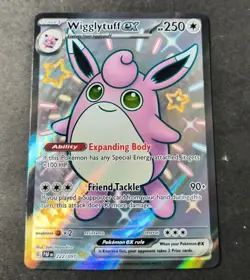 Pokemon Paldean Fates Wigglytuff EX Full Art Card 222/091 NM - Image 1