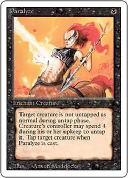 MTG Magic the Gathering Revised Edition (1994) - Paralyze - Image 1