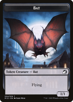 x4 Bat MID Innistrad Midnight Hunt MTG 4/19 TOKEN M/NM 4x - Image 1