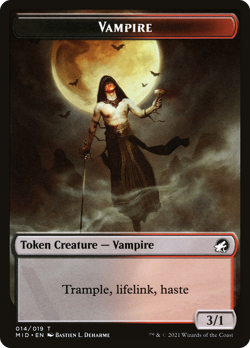 x4 Vampire MID Innistrad Midnight Hunt MTG 14/19 TOKEN M/NM 4x - Image 1