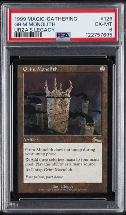 1999 MTG URZA'S LEGACY #126 GRIM MONOLITH PSA 6 - Image 1