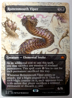 MTG Bloomburrow - Rottenmouth Viper - Borderless Mythic - 0290 VLP - Image 1